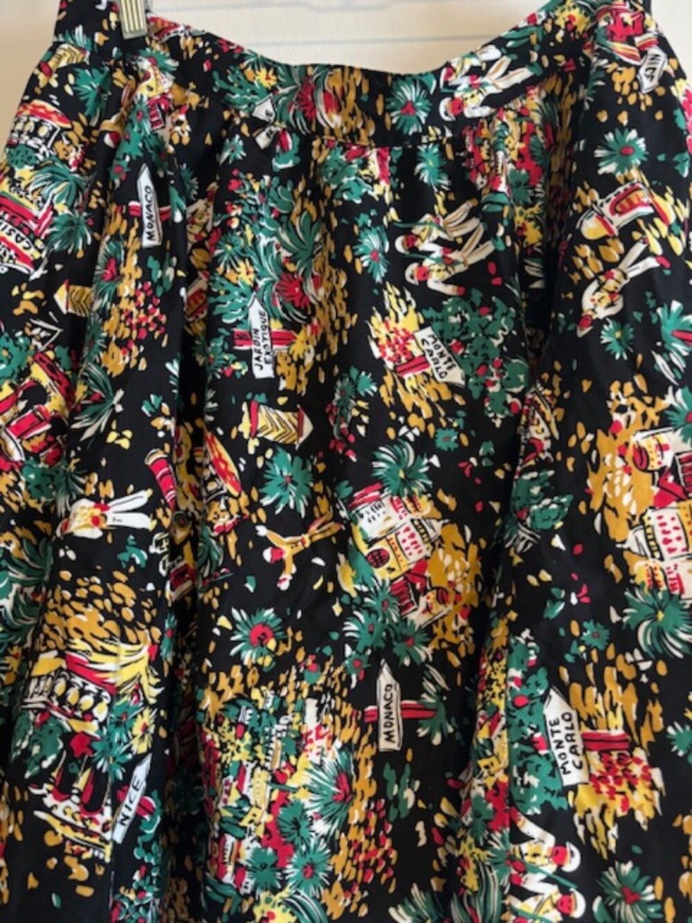 Hell Bunny Vixen Circle Skirt Black French Riviera Print Women’s Pinup - Picture 5 of 6